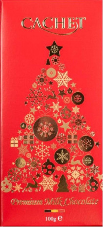 CACHET Vianočná mliečna čokoláda RED